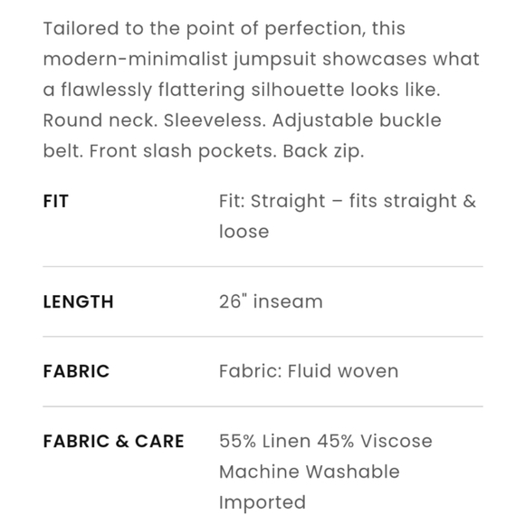 EUC LOFT Linen Blend Black Sleeveless Jumpsuit - Picture 4 of 5